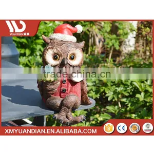 Made In China Art Work Owl Resin Craft Outdoor Light Solar Lighting thumbnail-2