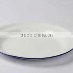 Enamelware 14-26cm White Porcelain Enamel Unpatterned Soup Plates Plain thumbnail-1