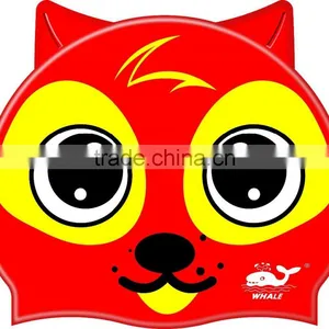 Waterproof Kids Swim Caps Love Animal Swimming Caps Silicone Swim Hat for Chirdren thumbnail-6