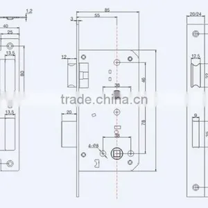 High Performance Good Quality and Competitive Miotise Lock Body 55x78 thumbnail-2