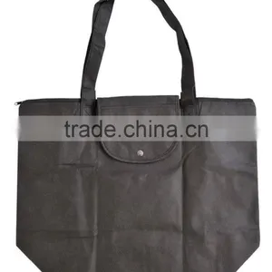 Non Woven Hand Bags With Button Pouch Foldable Button Totes Grocery Shopping Bags thumbnail-3