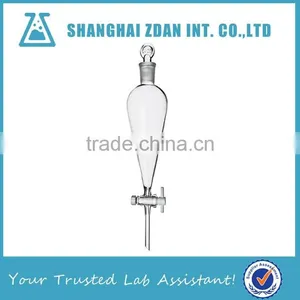 High Borosilicate Glass Pear Shaped Separatory Funnel, PTFE Stopcock thumbnail-1