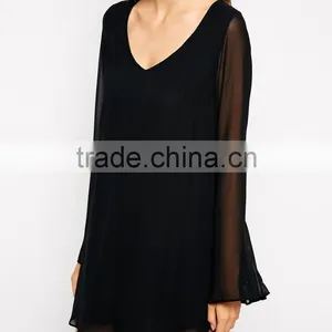 New Elegant Fashion Lady Prom Party Dress Quality Factory Wholesale Slit Evening Dress Black Long thumbnail-1