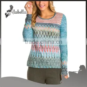 Wholesale Long Sleeve Yoga Fitness Sublimation Compression Shirts Women thumbnail-1