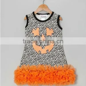 Black & Orange Zebra Sparkle Pumpkin Ruffle Dress - Infant, Toddler & Girls thumbnail-1