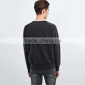 Custom Blank Black Crew Neck Pullover Hoodie Wholesale Plain Hoodies thumbnail-2