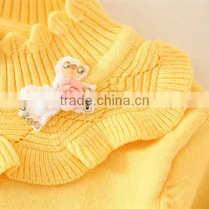 Factory Prices Kids Girls Appliqued Collar Sweaters Fashionable Pullover From China Factory, Children Winter Clothes thumbnail-3