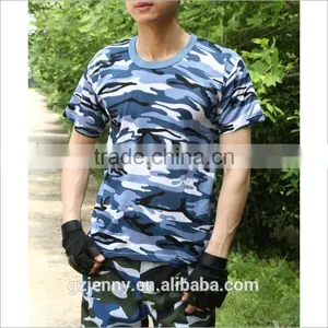 Wholesale Military Olive Green O Neck Army Used Camouflage T Shirt thumbnail-2