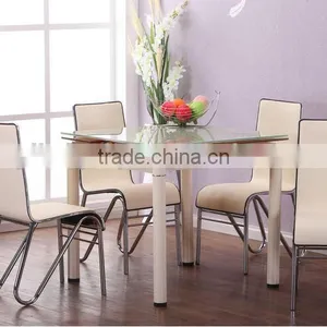 2016 High Quality Popular New Modern Design Glass Expandable Dining Set thumbnail-3
