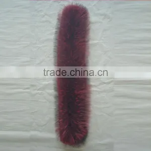 Myfur Customized Size and Color Wine Raccoon Fur Made Parka Hooded Collar thumbnail-3