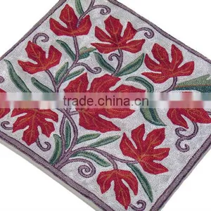 Embroidered Kashmir Pillow Decor Couch Accent Flower Decoration Cushion Cover thumbnail-1