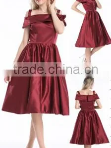 Apparel Walson Ladies Nice Design R-Neck Knee Length Red Cotton Cheap Vintage Dress 4597 thumbnail-1
