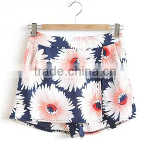 Fashion Flower Print Casual Wear Girls Short Skort thumbnail-1
