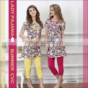 Customized New Summer Design Knitting Cotton Women Plus Size Pajamas thumbnail-1