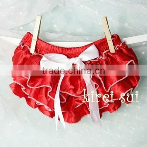 Red White Satin Ruffles Panties Bloomers BS27 thumbnail-1