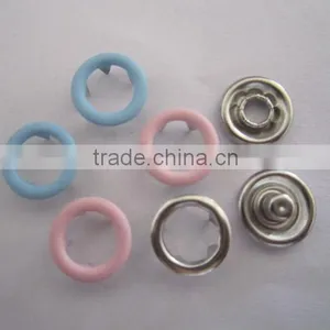 Enviromental-friendly Baby Jumpsuit Brass 4 Part Nickel Color Ring Style Prong Snap Button 9.5mm thumbnail-6