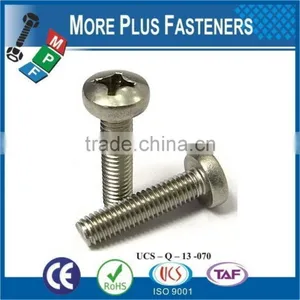 Made in Taiwan Mild Steel Pan Head Phillips Recessed Machine Screws Bright Zinc Plated DIN 7985 thumbnail-1