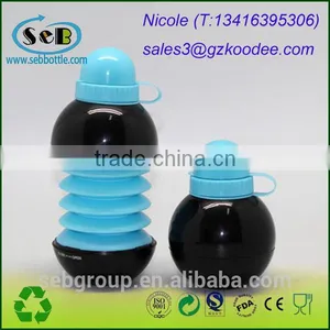 Ball Shaped Plastic Collapsible Sport Bottle thumbnail-6