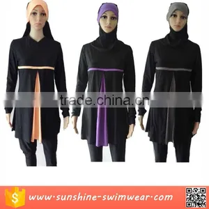 2016 Hot Sales Woman Ruffle Muslim Swimsuit Costume thumbnail-1