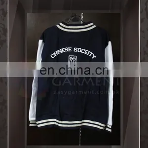Tailor Made ODM OEM Your Own Company Logo Heat Transfer Unisex Zip up Baseball Jacket thumbnail-1