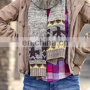 Faux Woolen Paisley Oblong Women Scarves Solid Warmer Scarf thumbnail-1
