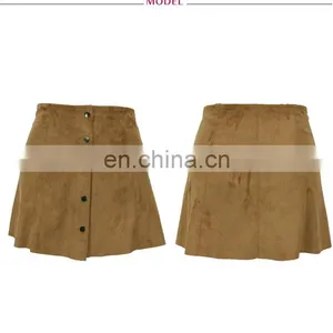 American Apparel Ladies Suede Pencil Bodycon Knee Length Skirt thumbnail-4
