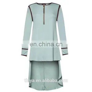 New Model Islamic Abaya Muslim Tunic Dress Tops Long Sleeve Islamic Ladies Blouse thumbnail-6