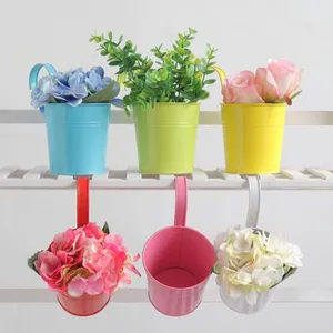 Metal Flower Pot Balcony Garden Planter Iron Hanging Flower Barrel thumbnail-1