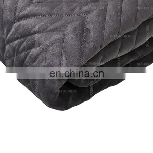 Hotel Bedding King Luxury Coverlet Comforter Set Yarn Dyed Grey Euro Sham Velvet Bedding thumbnail-1