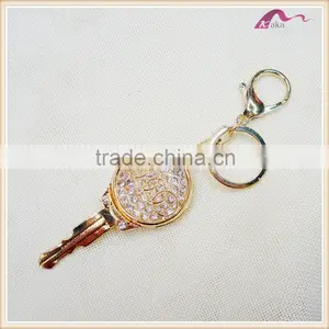 Luxury Gold Crystal Decorative Key Shaped Car Brand Keychain Ring thumbnail-1