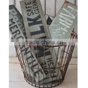 Metal Baskets Home Decoration,Modern Style Iron Storage Basket,Antigue Iron Basket thumbnail-1