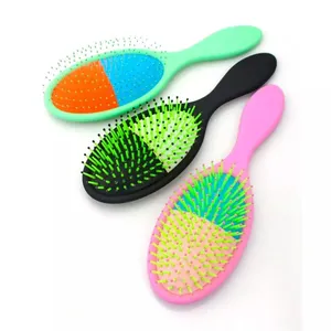 2 Color Top Quality Plastic Round Massage Hair Brush thumbnail-1
