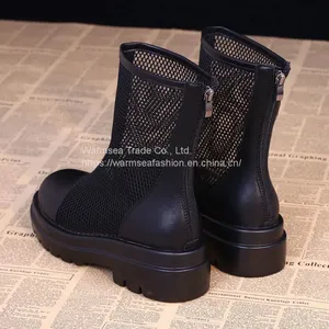 High-quality Short Boots Female Summer Thick-soled New Korean Version of the British Style Thin Mesh Sandals All-match Breathable Boots thumbnail-2