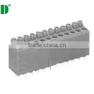 Gray PCB Spring Connectors vs Spring Terminal Block Screwless Terminal TJ381-06 thumbnail-1