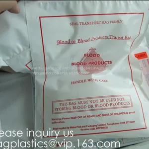 BLOOD TRANSIT BAGS, BLOOD GIP BAGS, BLOOD HANDLE ZIP BAGS, Medical Biohazard Waste Plastic Bag, BLOOD TRANSPORT BAG, BAGPLASTICS, BAGEASE, PAC, PAK thumbnail-5