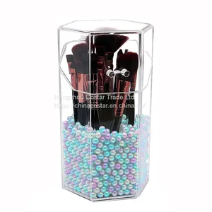 Hexagon Shaped Makeup Brush Holder Dustproof Comestic Brushes Organizer Storage thumbnail-1
