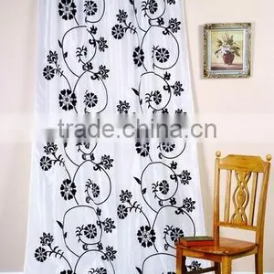 HOT SELLING CURTAIN PASTORAL STYLE FLOWER WINDOW CURTAIN FROM CHINA thumbnail-1