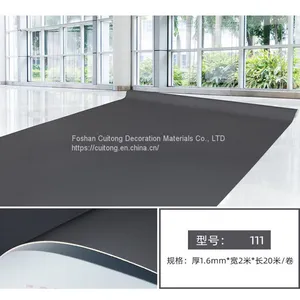 1.6mm Roll Rubber Floor Grey PVC Floor Rubber Foshan Wholesale Solid Color Plastic Floor thumbnail-1