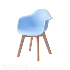 Plastic Chairs With Wooden Legs Armrest Chairs DC-P02W thumbnail-1