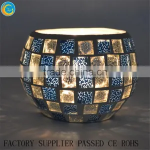 Colored Handmade Round Crackle Mosaic Glass Candle Holders Vintage Candle Jars Quality Choice Supplier's Choice thumbnail-2