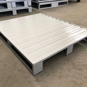 Metal Turnover Pallet; Logistics Steel Forklift Pallet; Workshop Warehouse Moisture-proof Cushion Pallet Cargo Stacking Pallet thumbnail-1