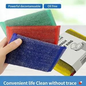 High Quality 3 Pcs Pack Stainless Steel Scouring Pad Dish Washing King Sponge Scourer thumbnail-3