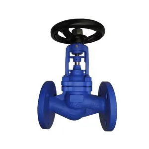 DIN PN16 PN25 WCB Cast Steel Ductile Iron GG25 GGG50 Flange End Bellows Seal Globe Valve thumbnail-2