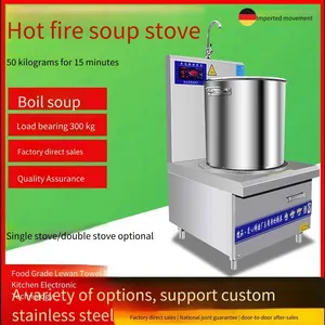 Commercial Electromagnetic Single-head Low Soup Stove, Large Pot Low Soup Stove, High-back Soup Stove for Soup Cooking in School Canteens thumbnail-3