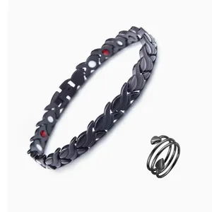 Male and Female Small Fish Wheat Ear Shaped Magnetic Bracelet，Magnet Bracelet Foot Chain Ring Set thumbnail-4