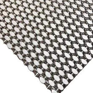 Decorative Woven Metal Mesh for Elevator Car Cladding, Elevator Car Interiors, and Lobby Walls thumbnail-1