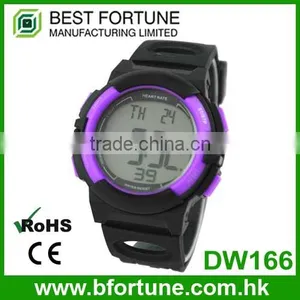 DW166_PU Purple Color Digital Rubber Chrono, Timer, Alarm ,health Monitor Watch thumbnail-1