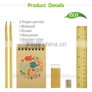 Eco Back to School Stationary With Ruler Pencil Eraser Sharpener and Notebook thumbnail-2