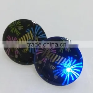 Novelty Gifts Clothing Accessories Custom Promotional LED Pin Badge With Butterfly Clutch thumbnail-1