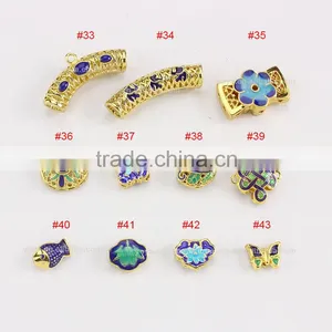 JFH1033-1043 Handmade Cloisonne Beads,Vacuum Plating, Color Preserving Brass Lucky Charm thumbnail-1